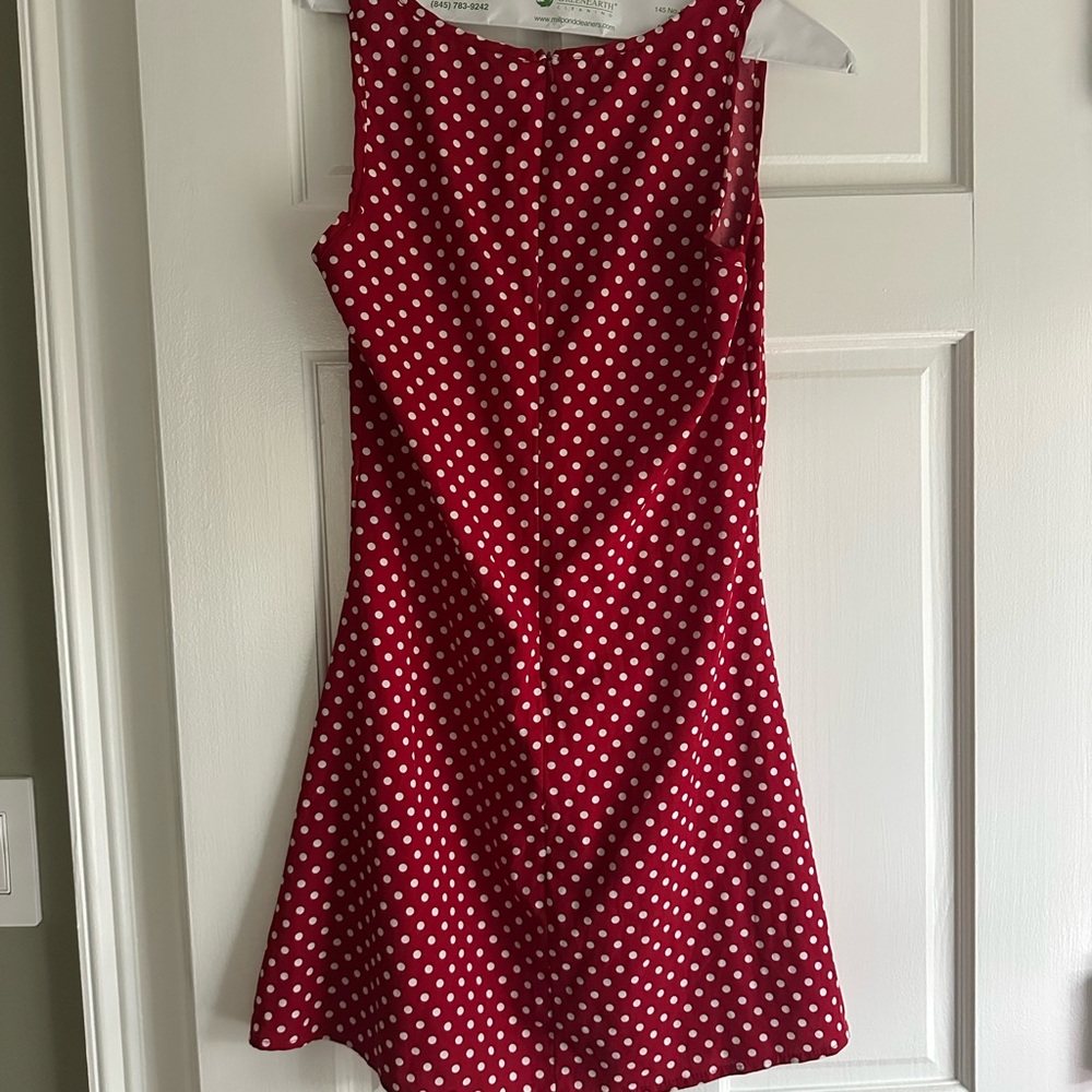 SHEIN Red and White Polka Dot Mini Dress - Picture 2 of 2